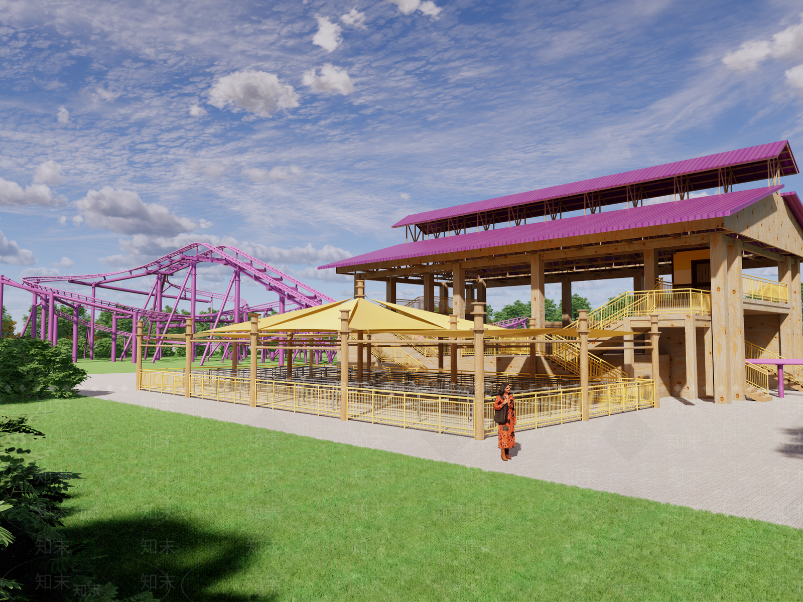 简约现代儿童游乐区SU模型下载【ID:1165611503】