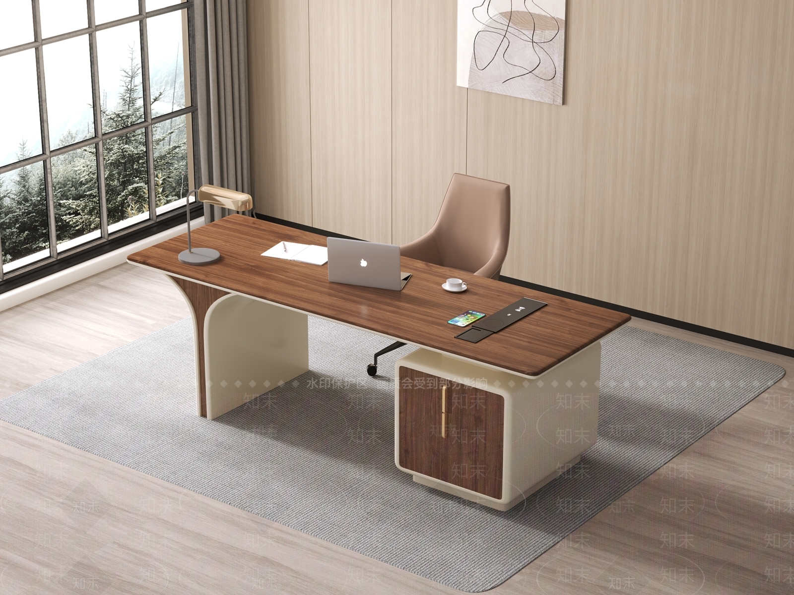 现代办公桌3D模型下载【ID:1165617680】