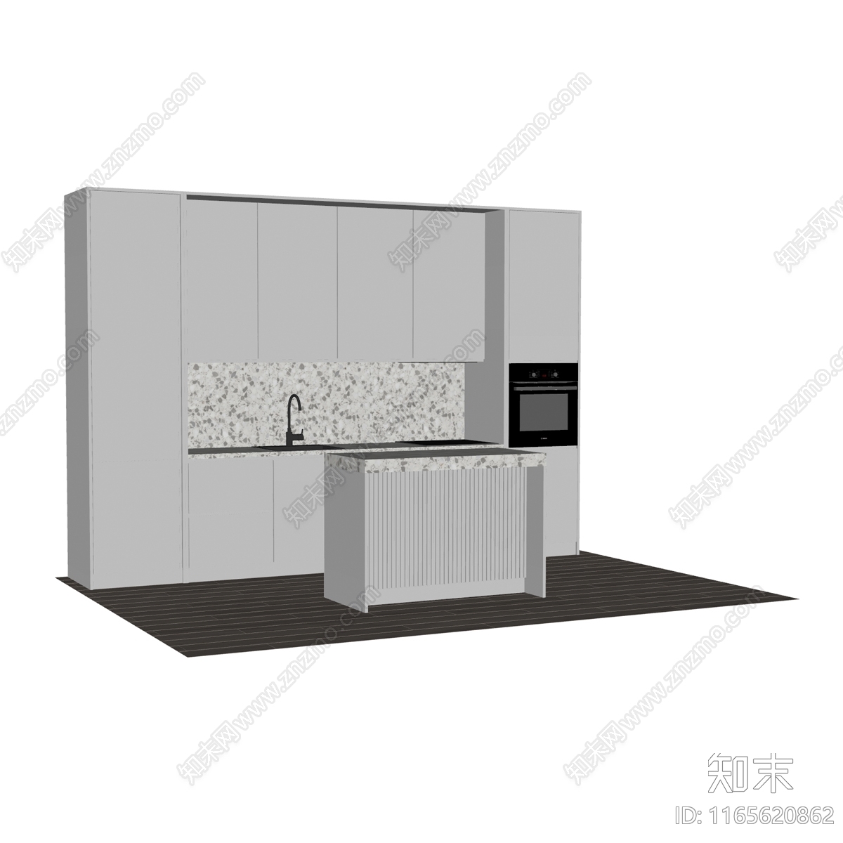 现代简约开放式厨房SU模型下载【ID:1165620862】