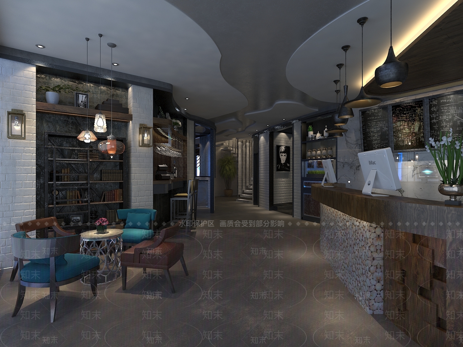 现代咖啡厅3D模型下载【ID:1165621966】