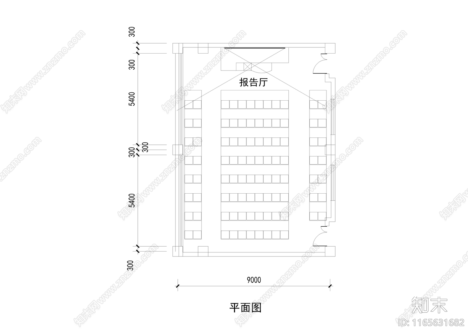 现代报告厅cad施工图下载【ID:1165631682】