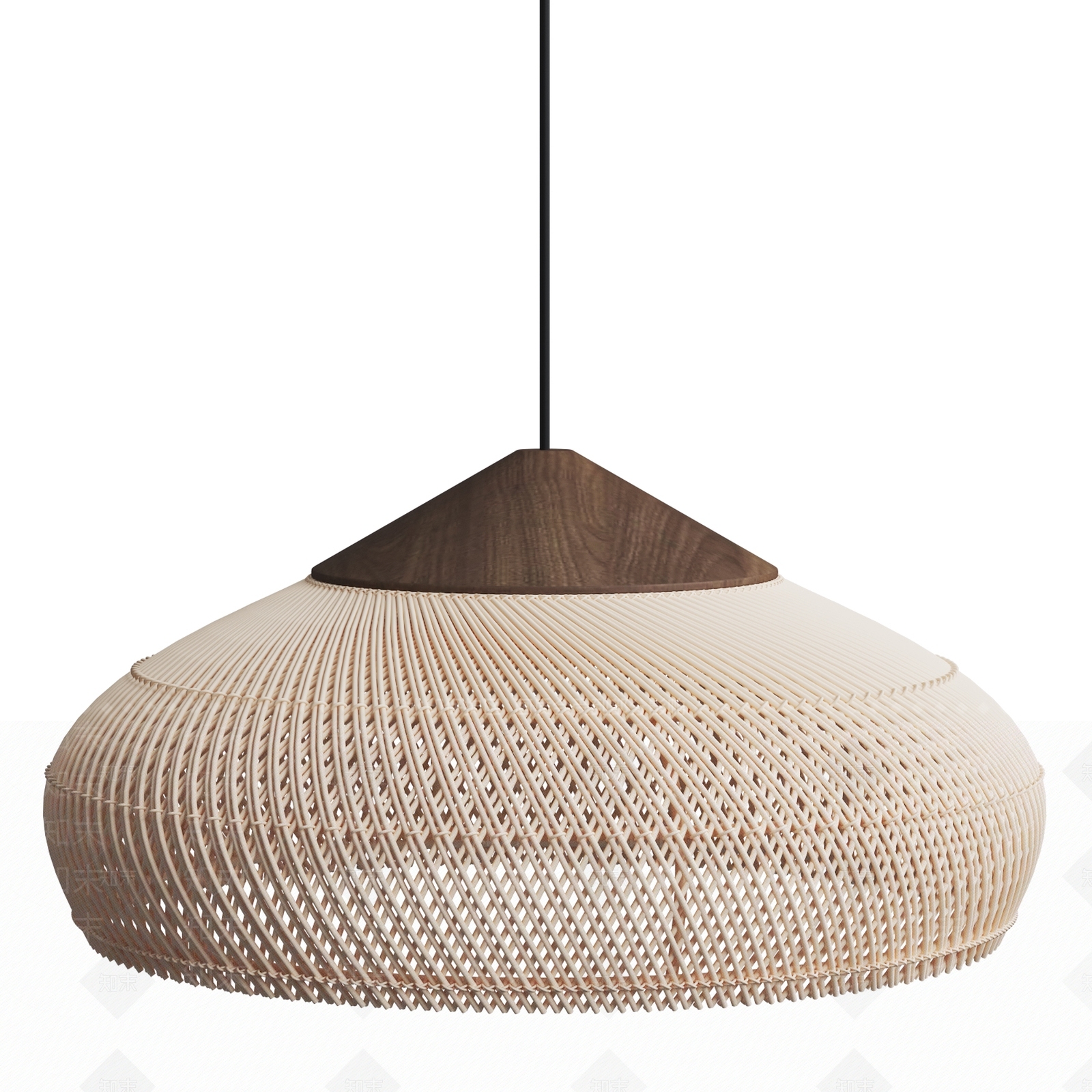 原木侘寂吊灯3D模型下载【ID:1165636090】