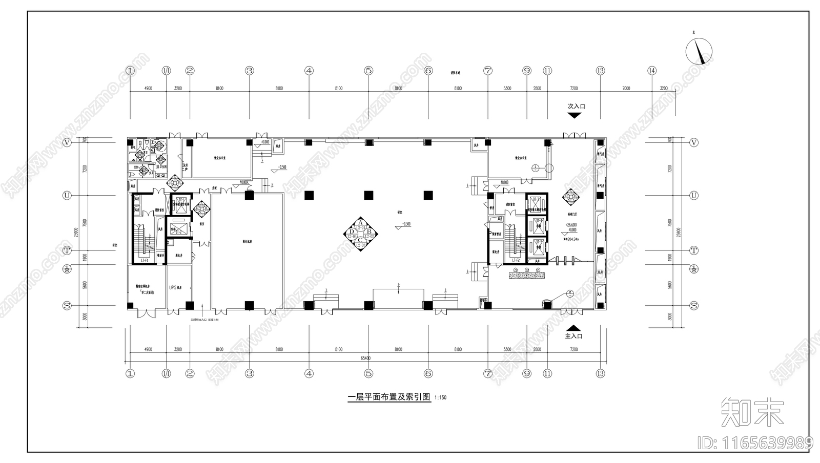 现代整体办公空间cad施工图下载【ID:1165639989】