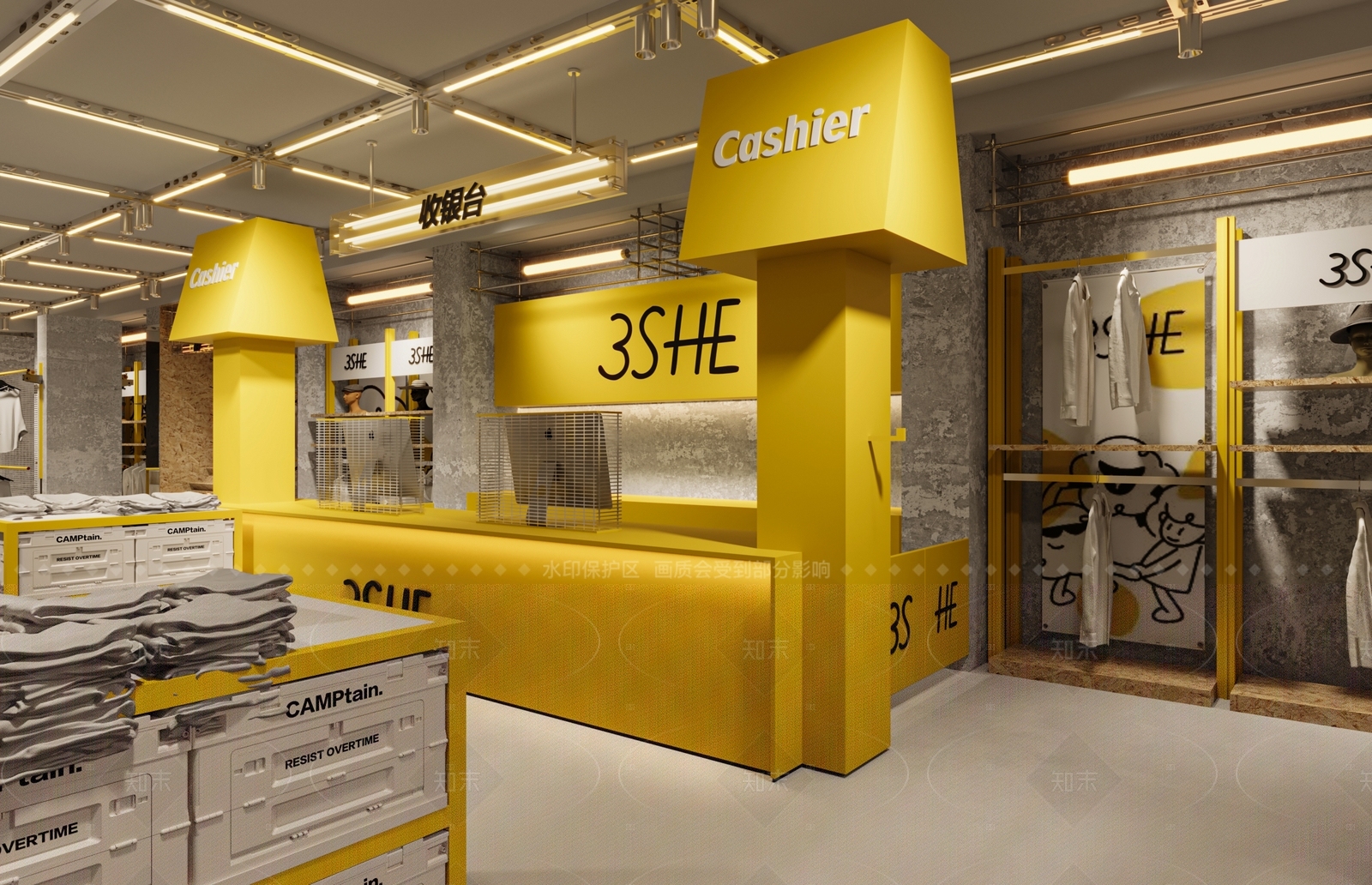 工业现代服装店3D模型下载【ID:1165650516】
