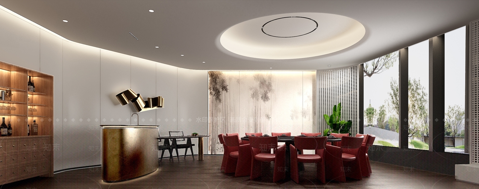 新中式简约包厢3D模型下载【ID:1165649431】