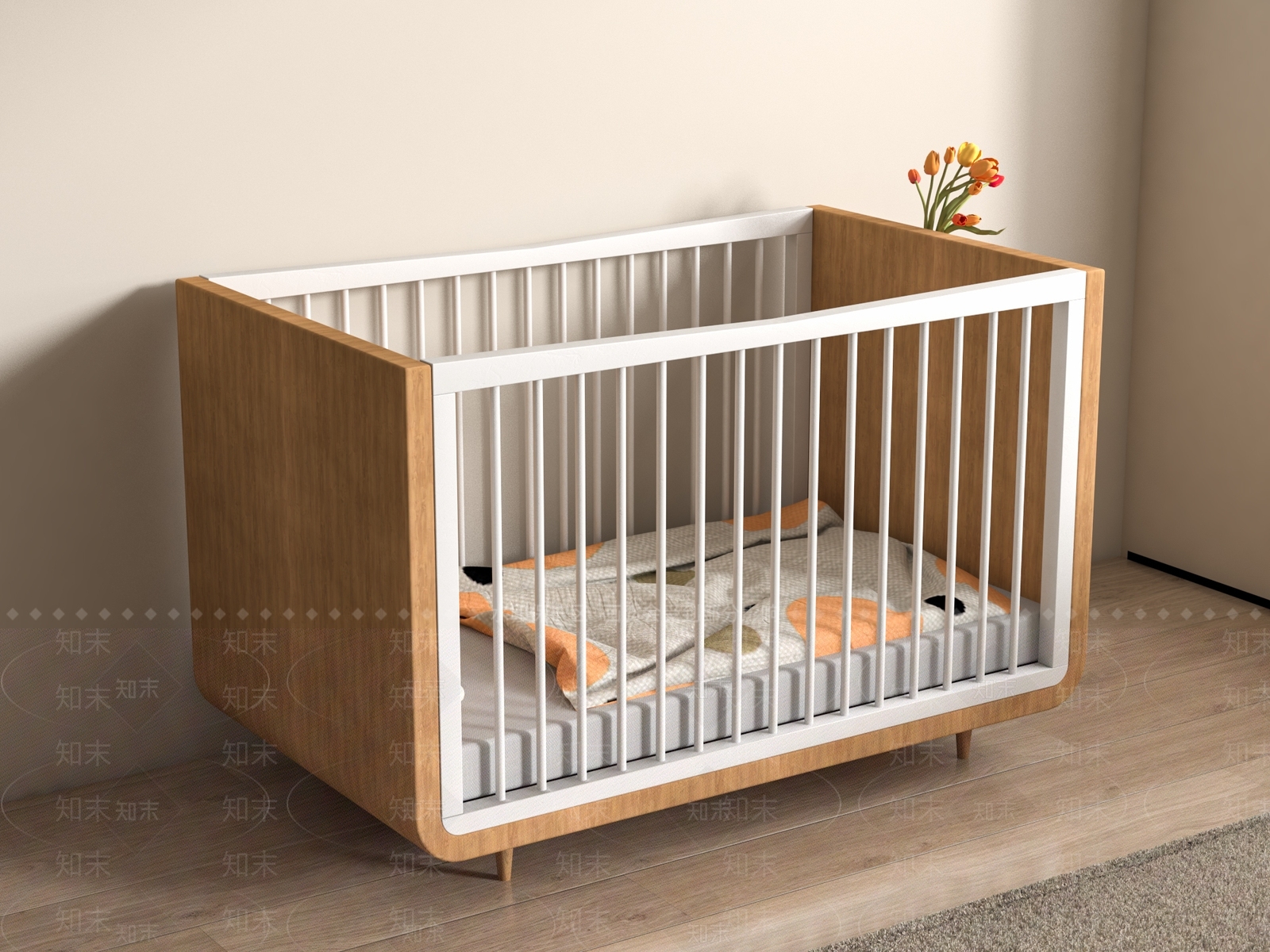 北欧婴儿床3D模型下载【ID:1165650009】