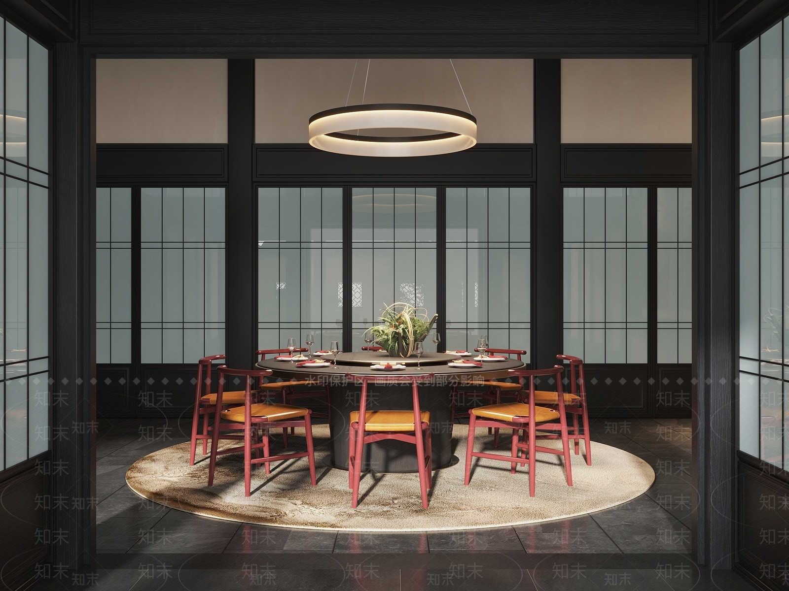 新中式会所SU模型下载【ID:1165655457】