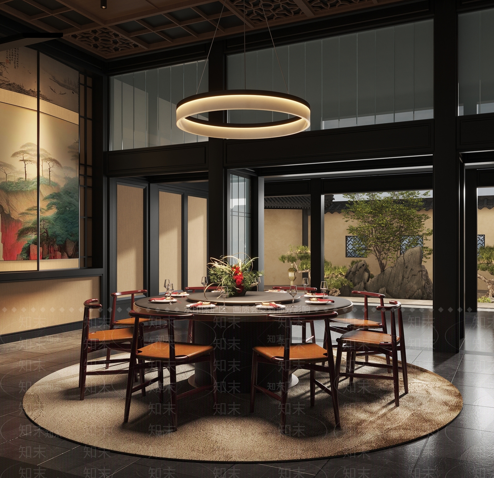 新中式会所SU模型下载【ID:1165655457】