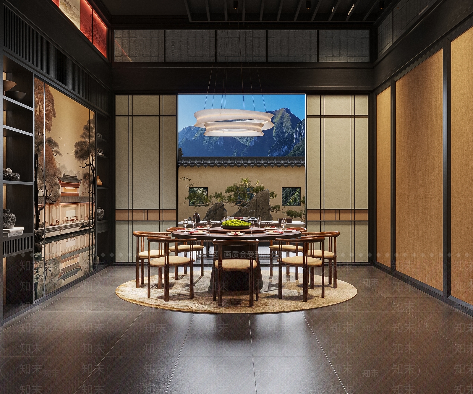 新中式包厢SU模型下载【ID:1165656417】