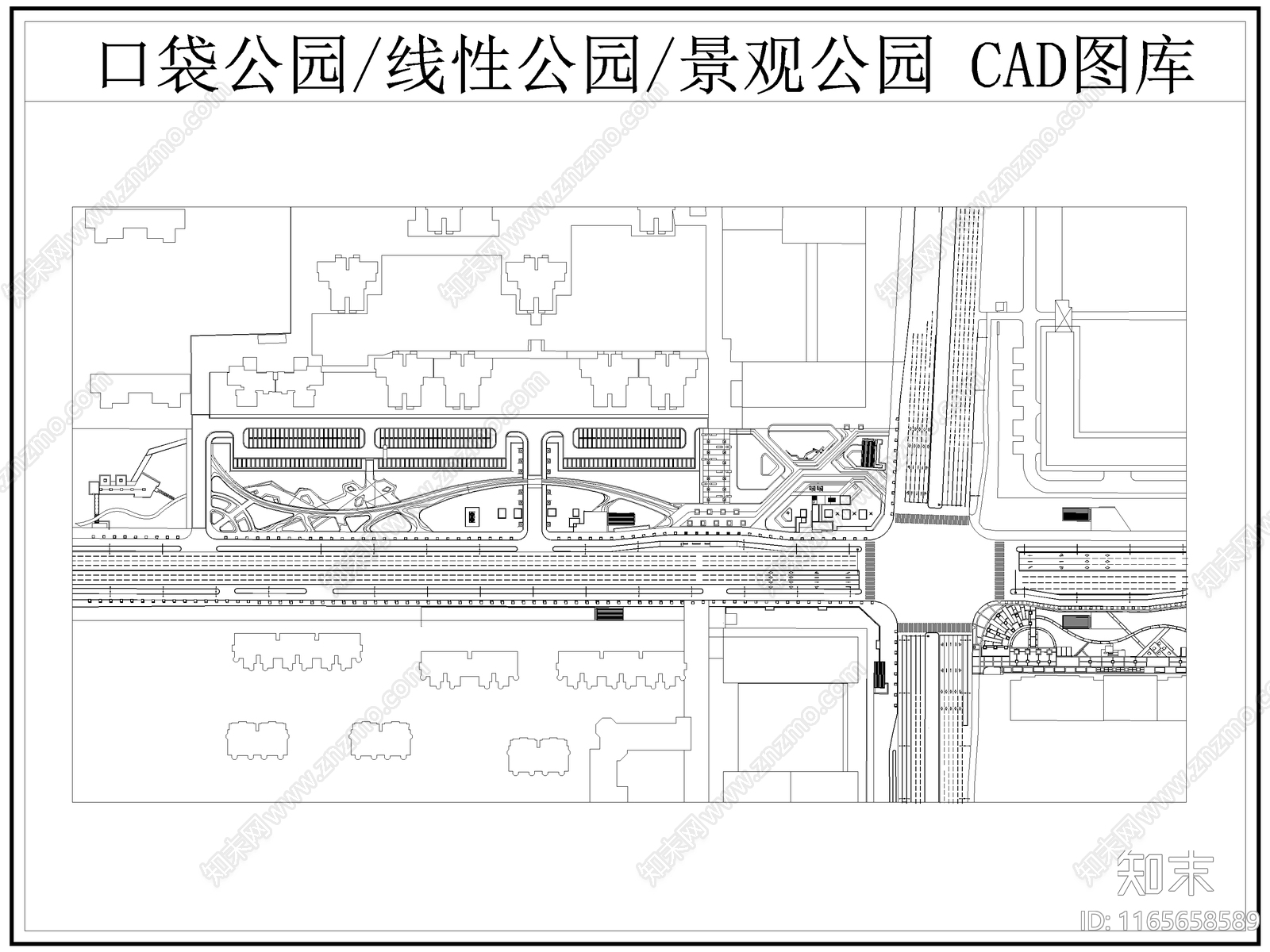 现代公园景观cad施工图下载【ID:1165658589】