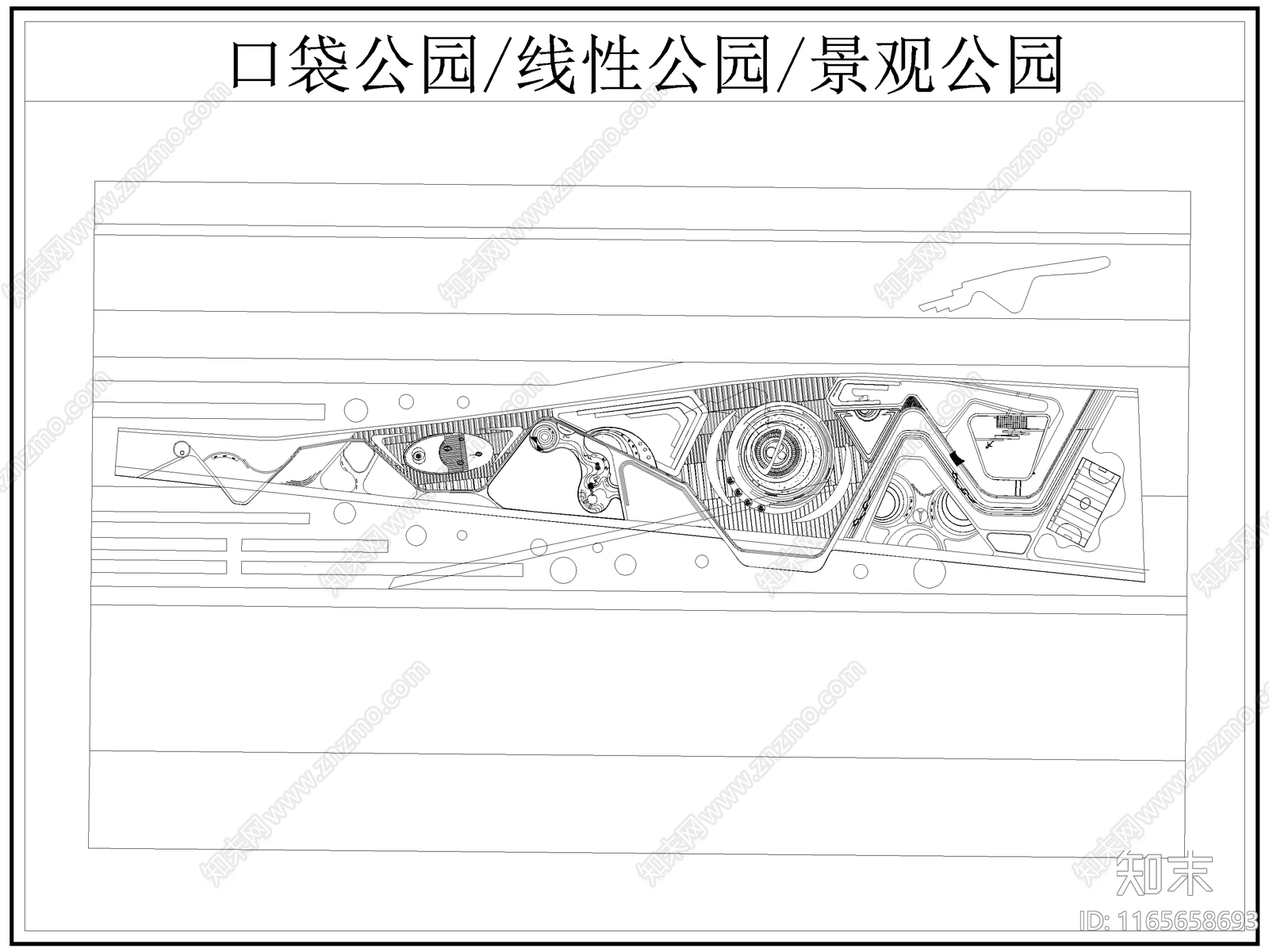 现代公园景观cad施工图下载【ID:1165658693】