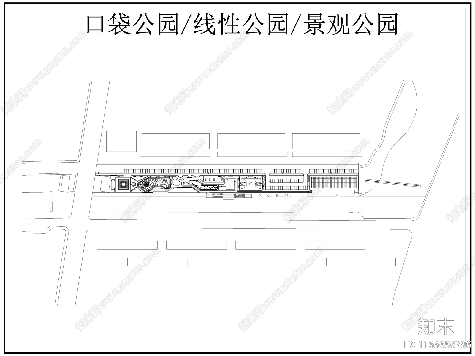 现代公园景观cad施工图下载【ID:1165658796】