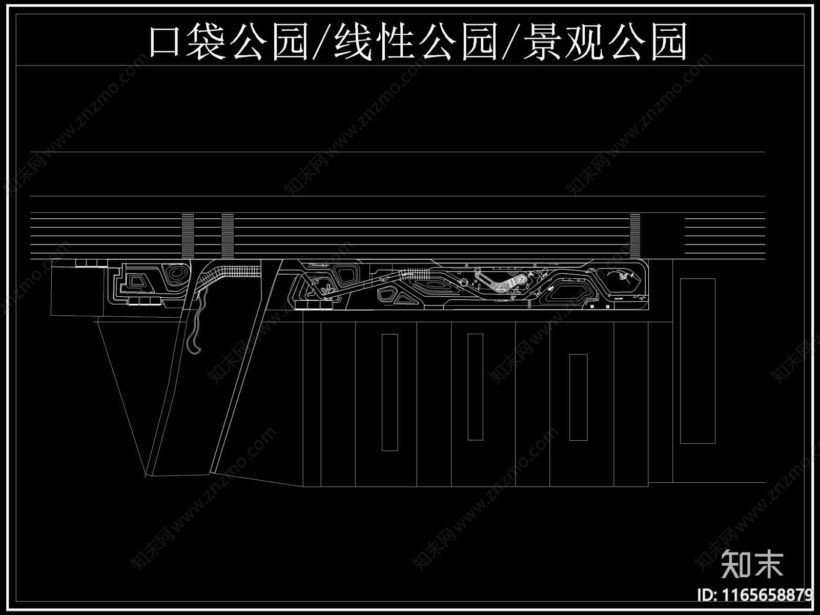 现代公园景观cad施工图下载【ID:1165658879】