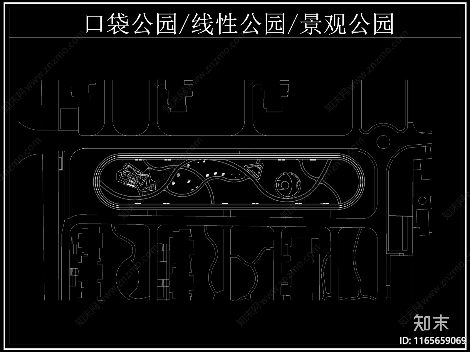 现代公园景观cad施工图下载【ID:1165659069】