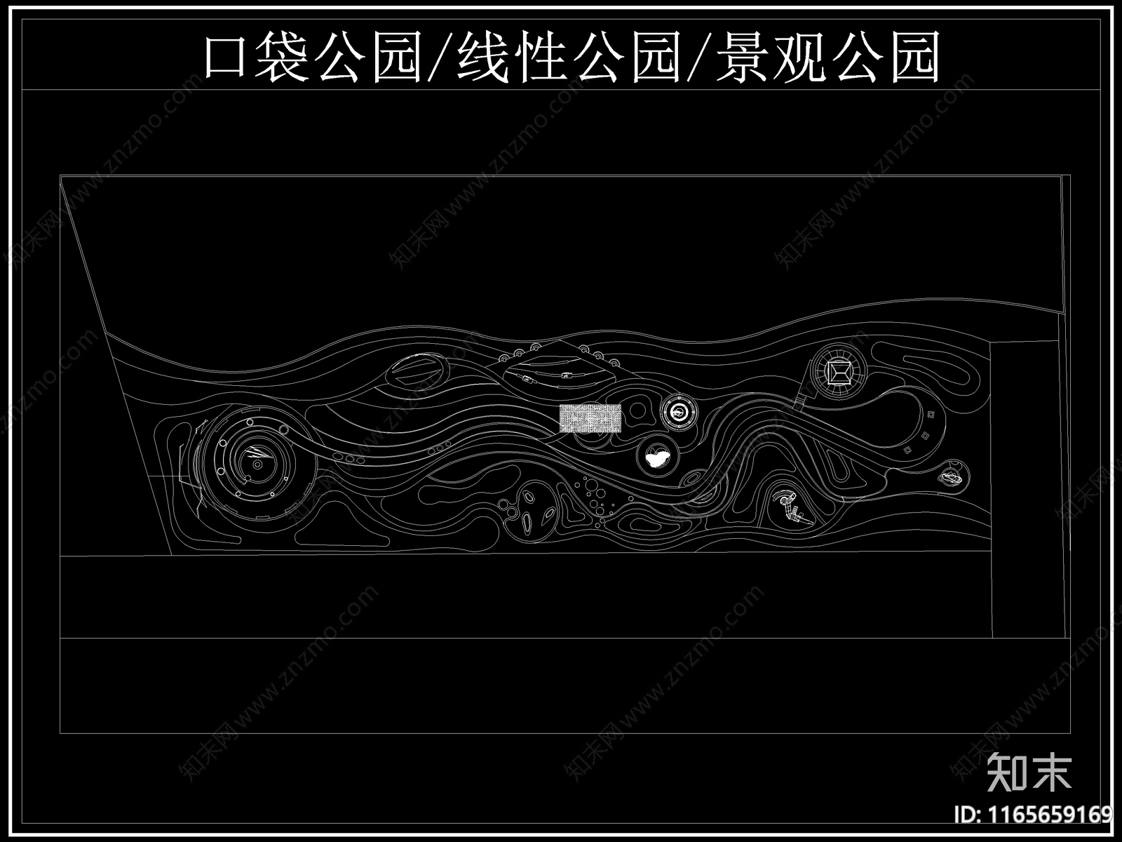 现代公园景观cad施工图下载【ID:1165659169】