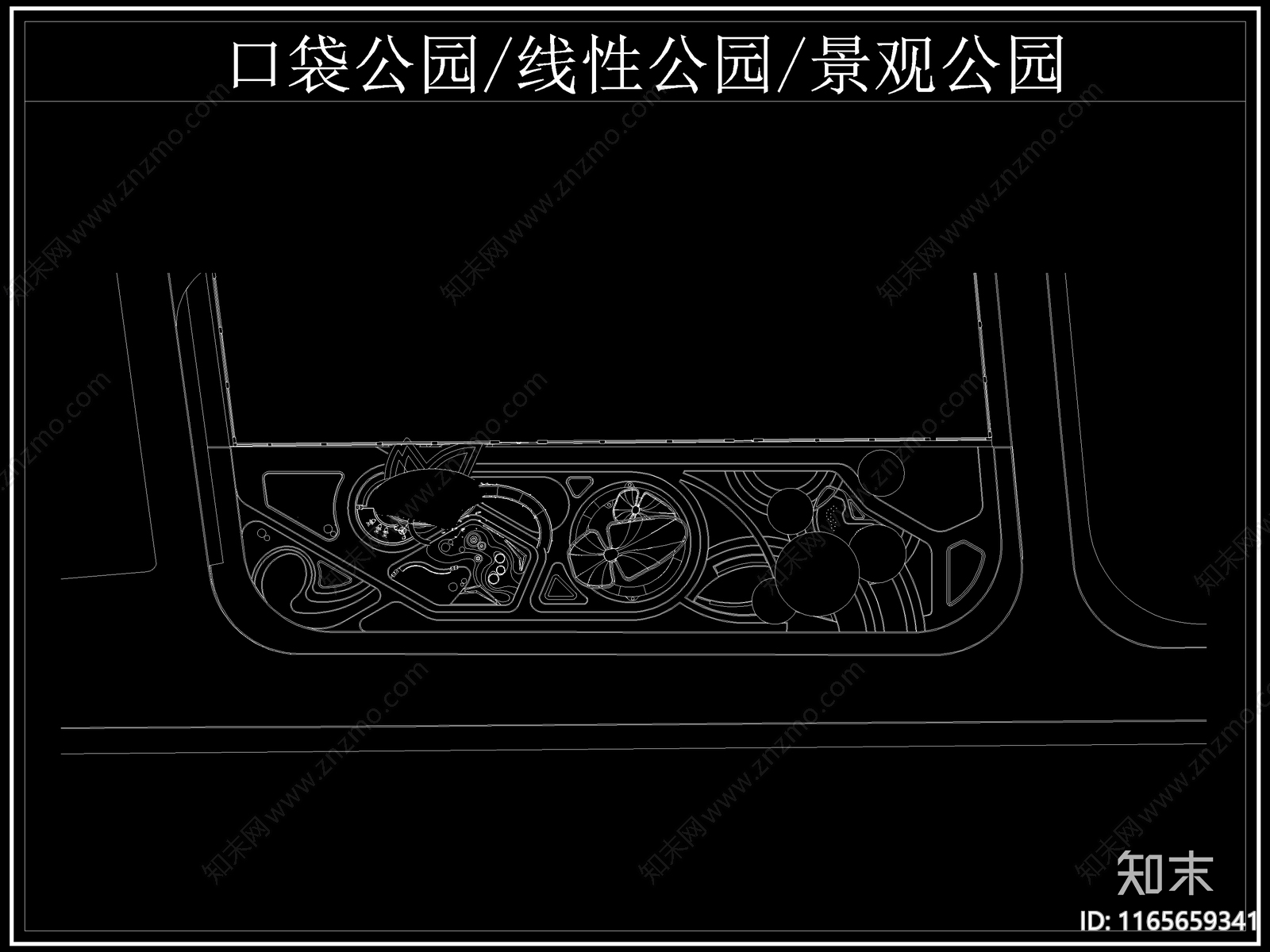现代公园景观cad施工图下载【ID:1165659341】