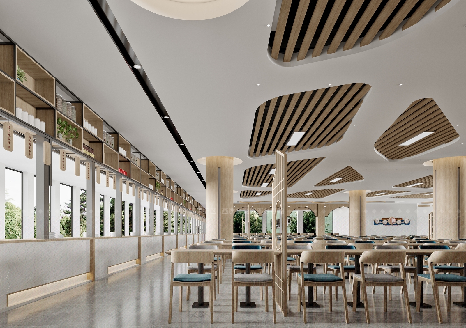 现代自助餐厅3D模型下载【ID:1214649484】