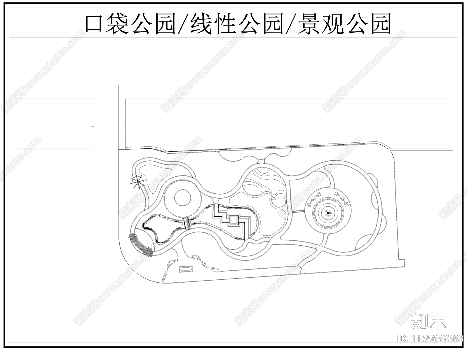 现代公园景观施工图下载【ID:1165659368】