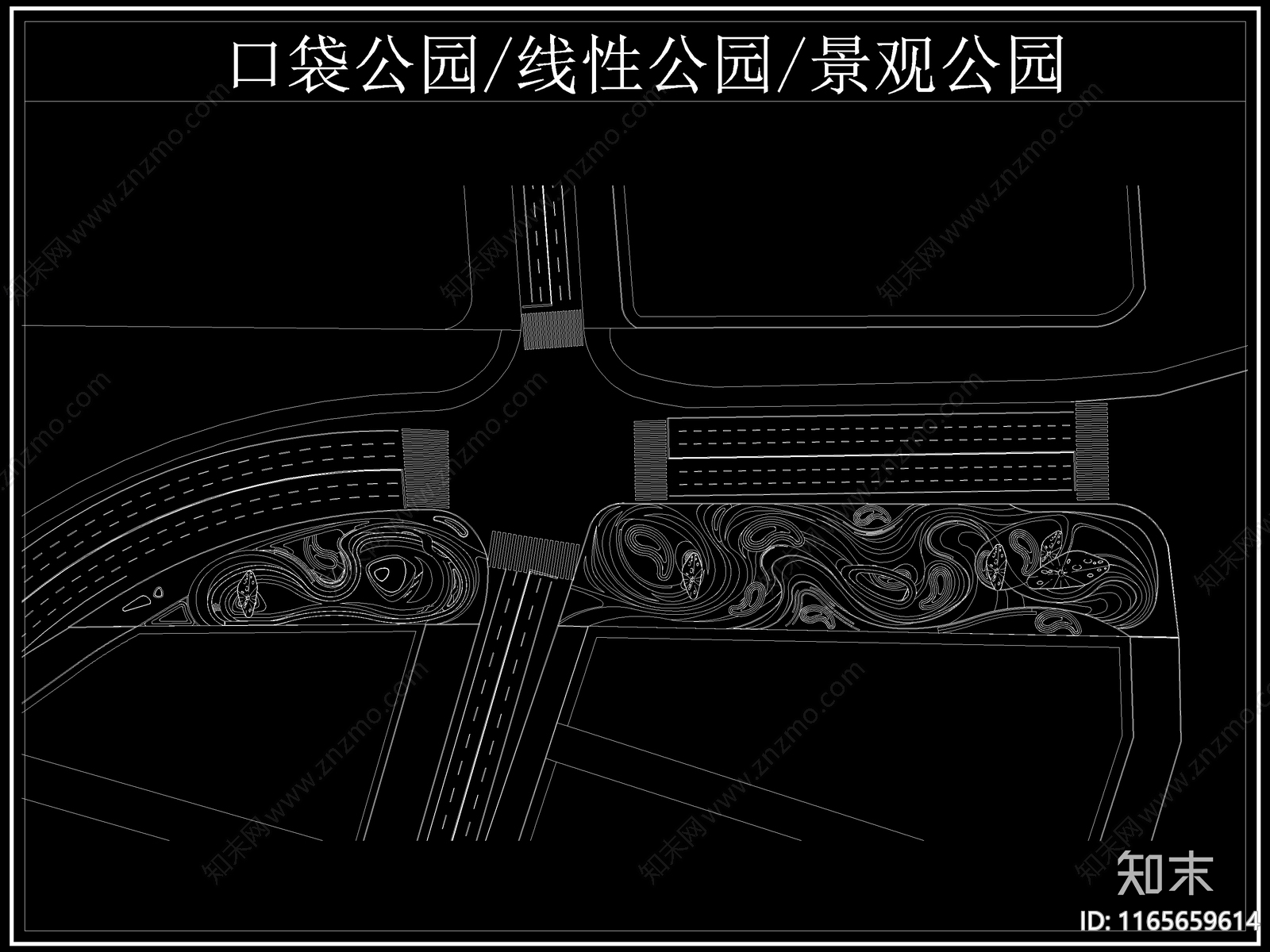 现代公园景观cad施工图下载【ID:1165659614】