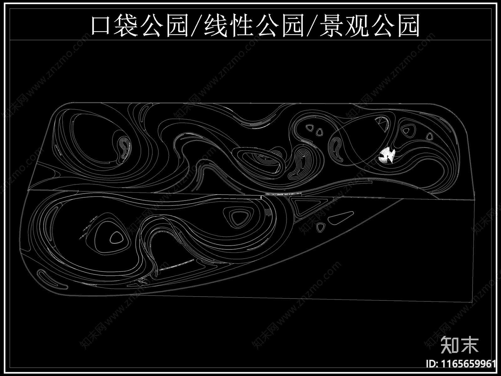 现代公园景观cad施工图下载【ID:1165659961】