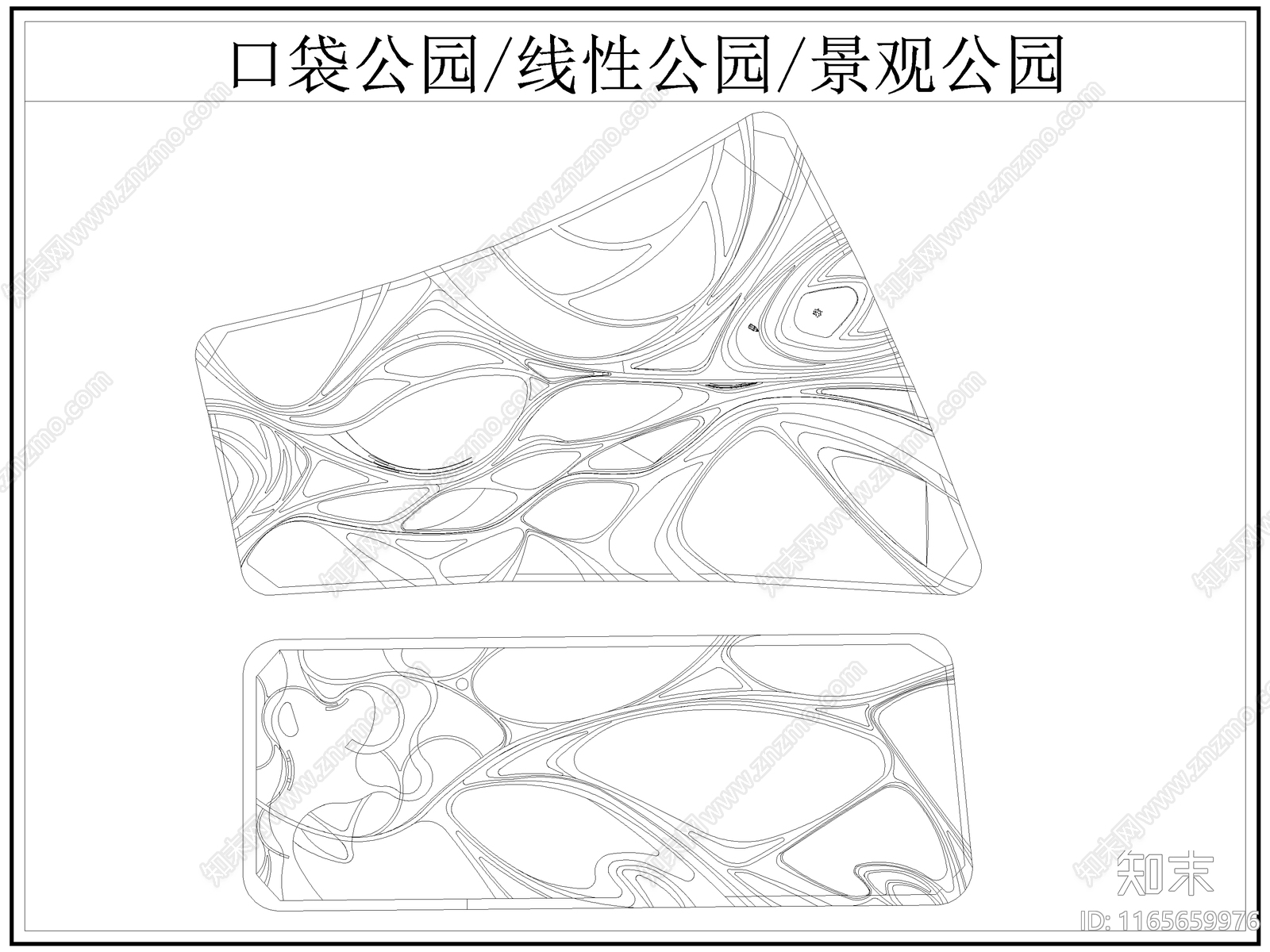 现代公园景观cad施工图下载【ID:1165659976】