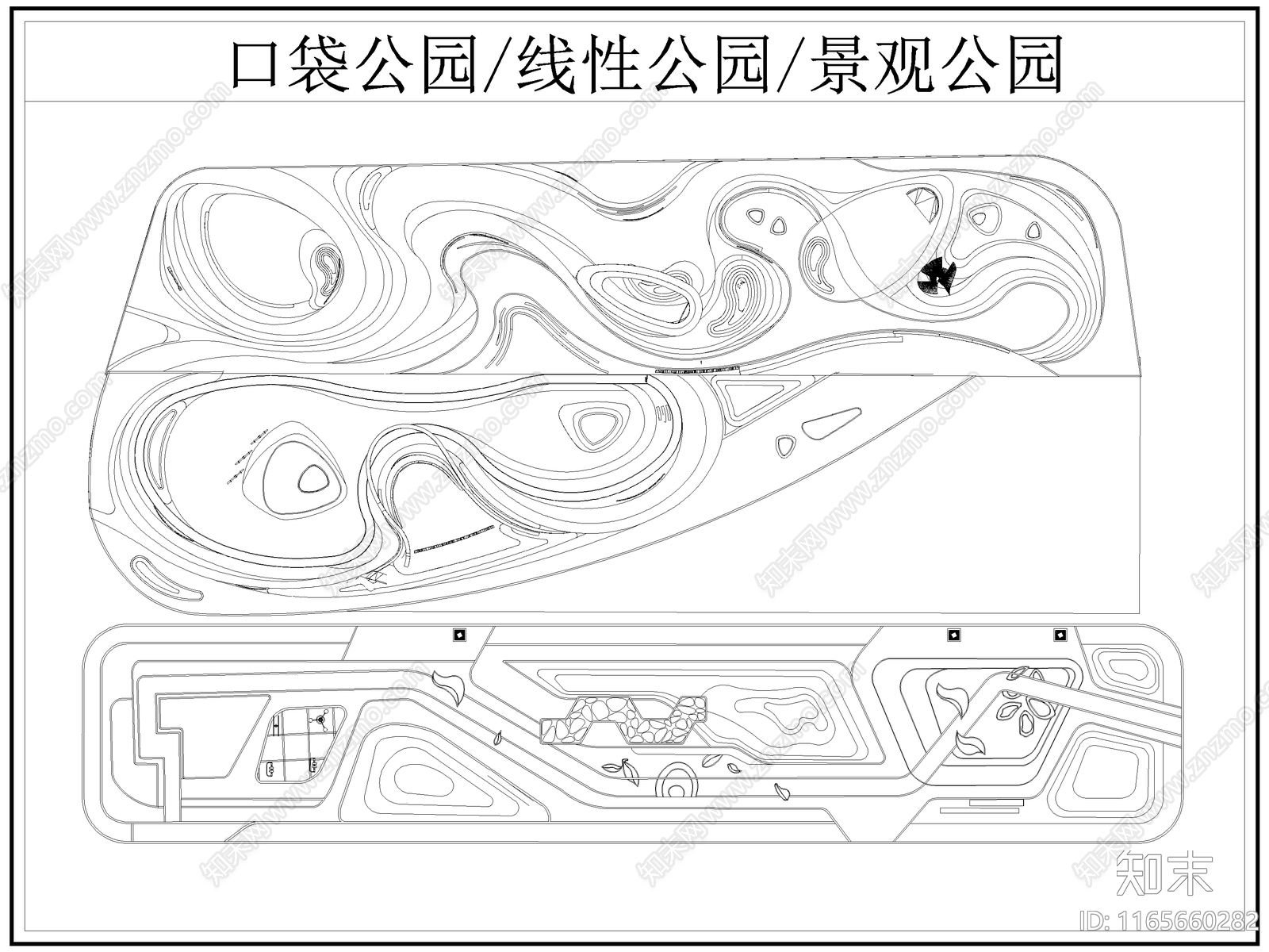 现代公园景观cad施工图下载【ID:1165660282】