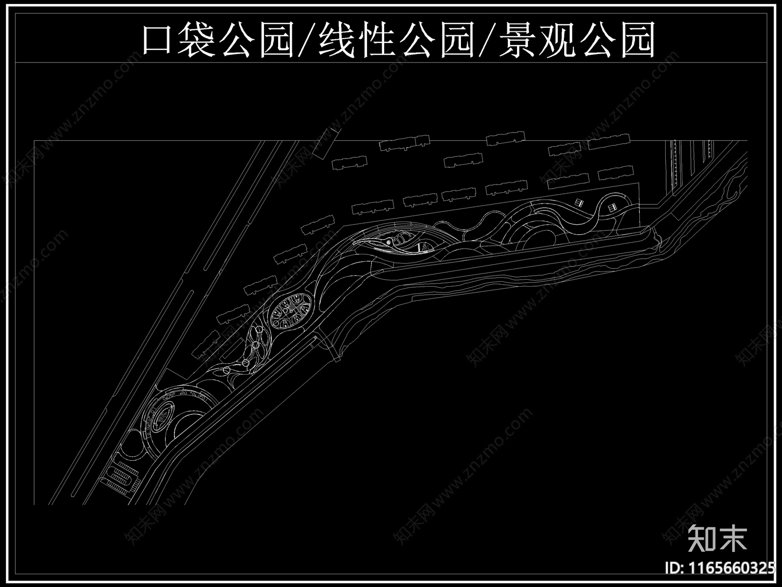 现代公园景观cad施工图下载【ID:1165660325】