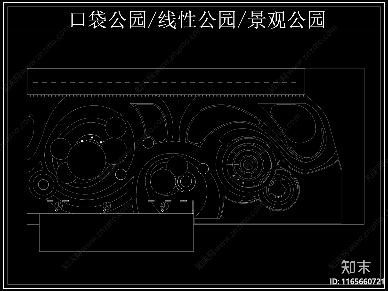 现代公园景观cad施工图下载【ID:1165660721】