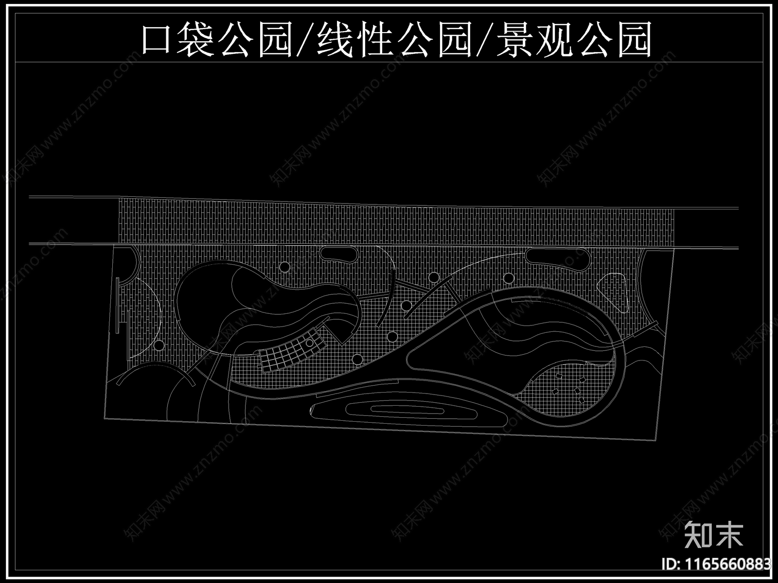 现代公园景观cad施工图下载【ID:1165660883】