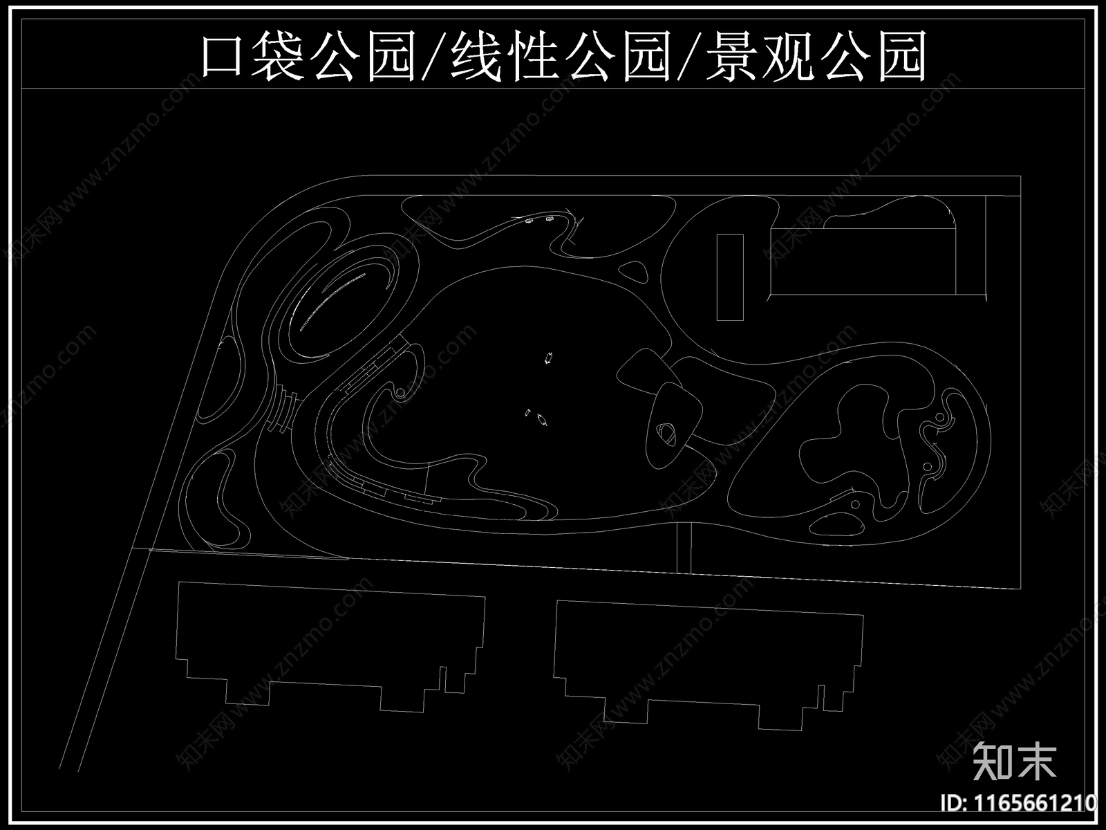 现代公园景观cad施工图下载【ID:1165661210】