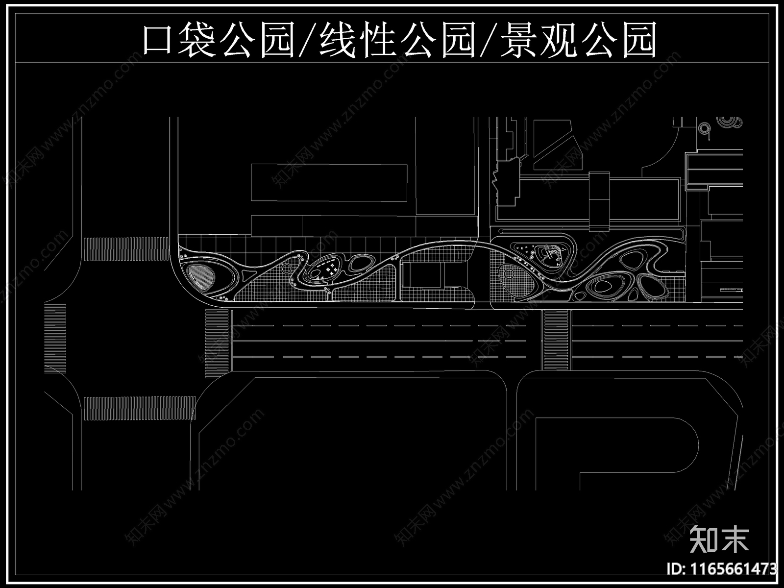 现代公园景观cad施工图下载【ID:1165661473】