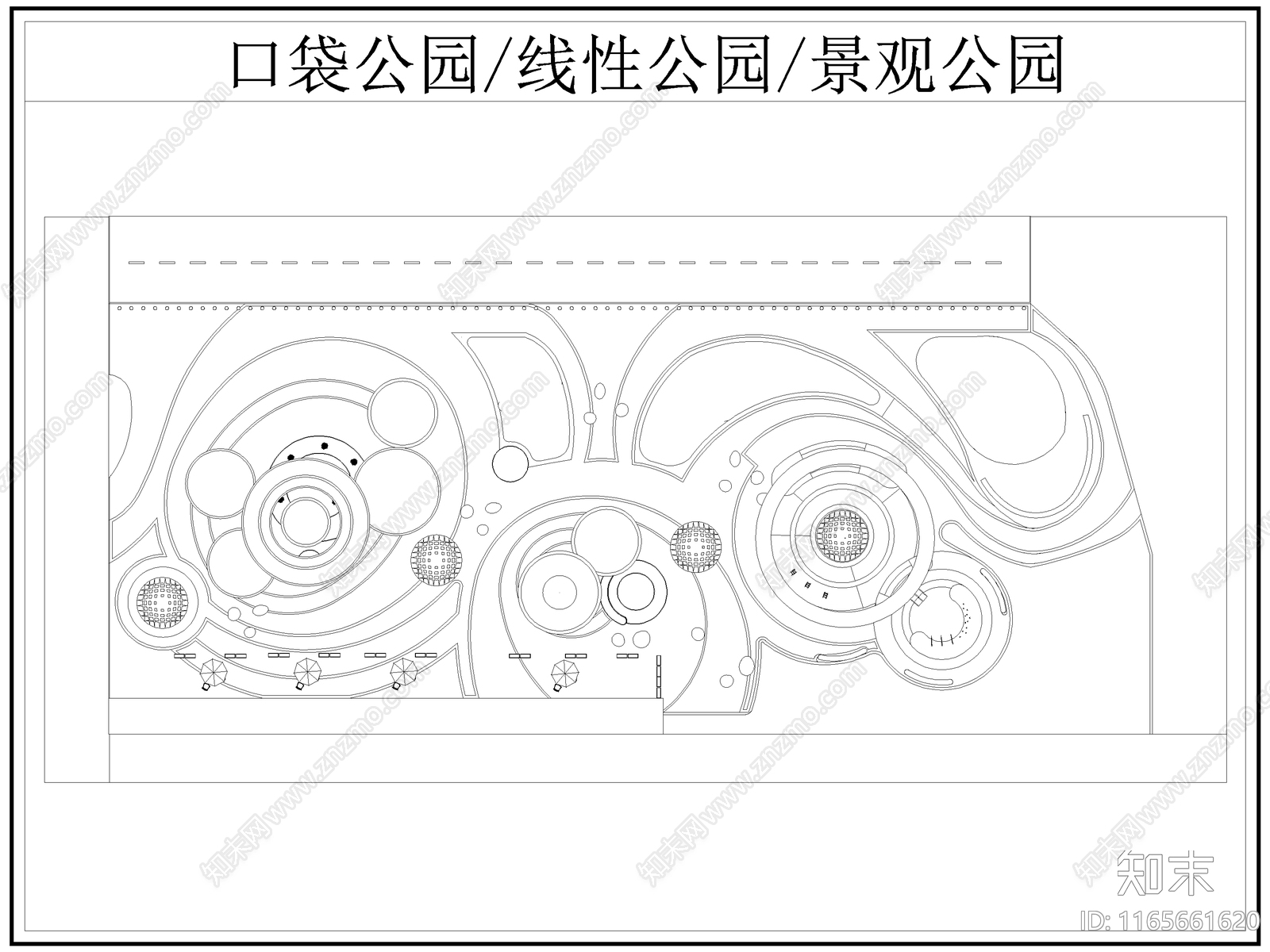 现代公园景观施工图下载【ID:1165661620】