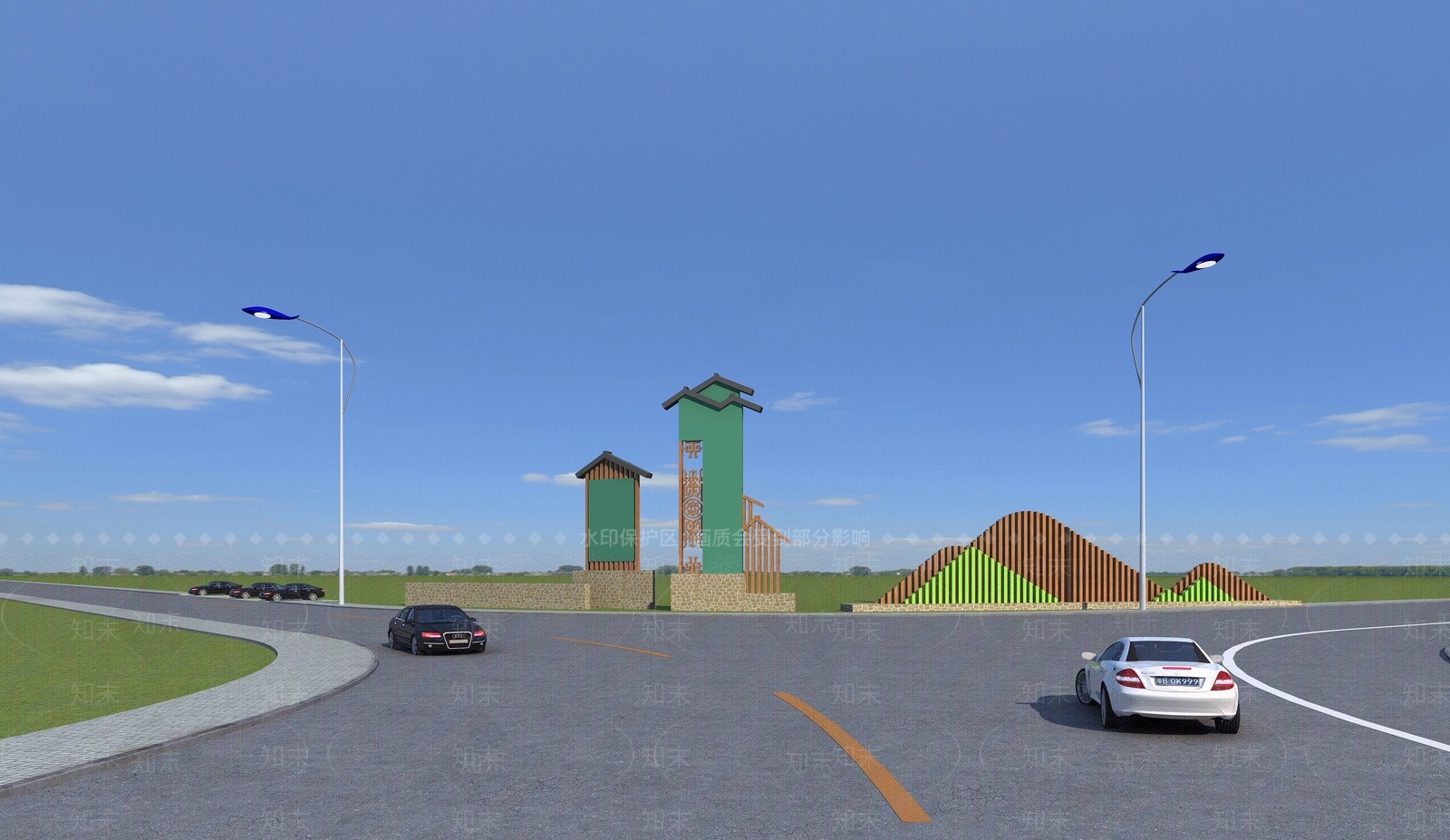 现代新中式景墙3D模型下载【ID:1165670954】