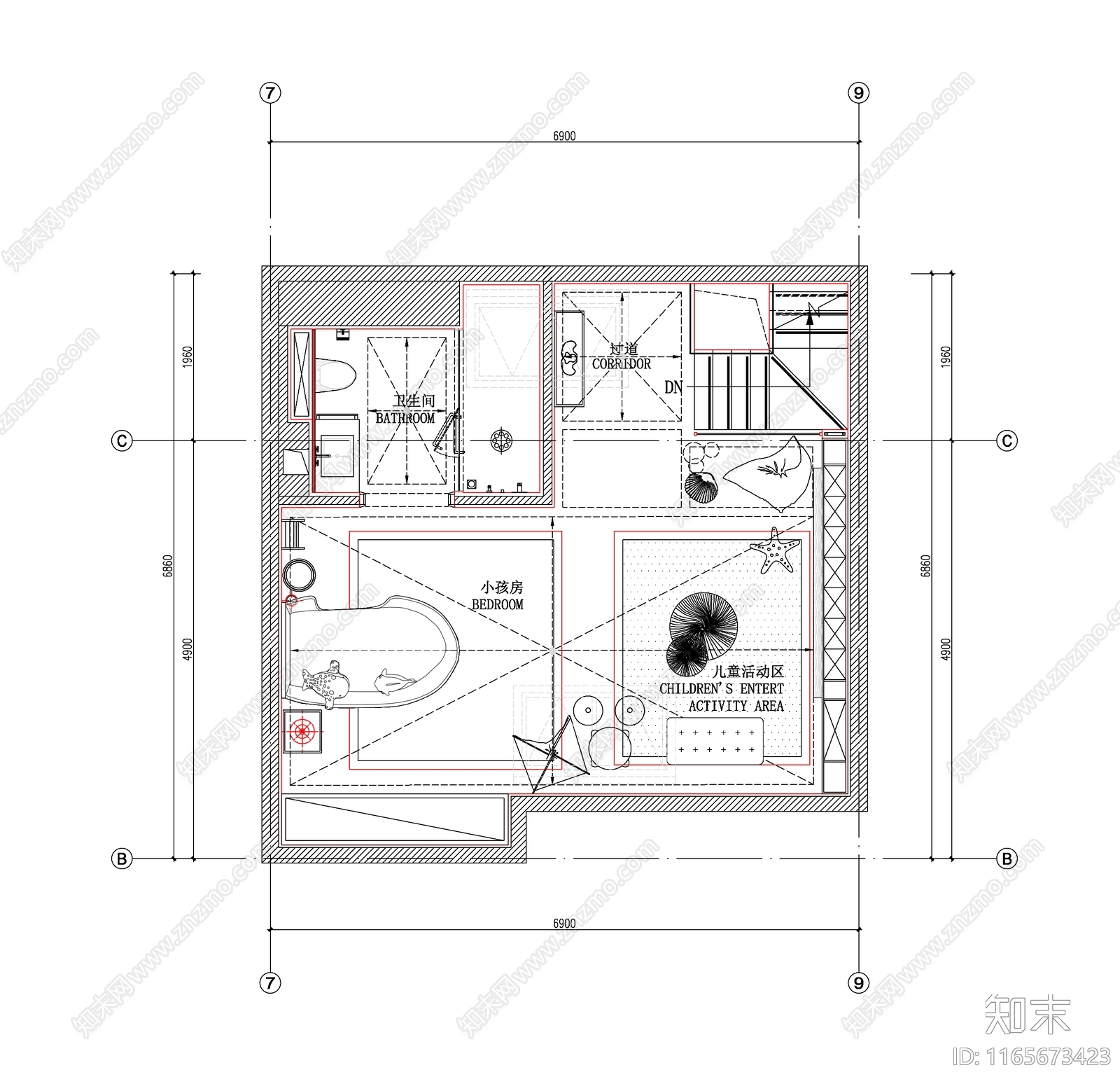 现代阁楼施工图下载【ID:1165673423】