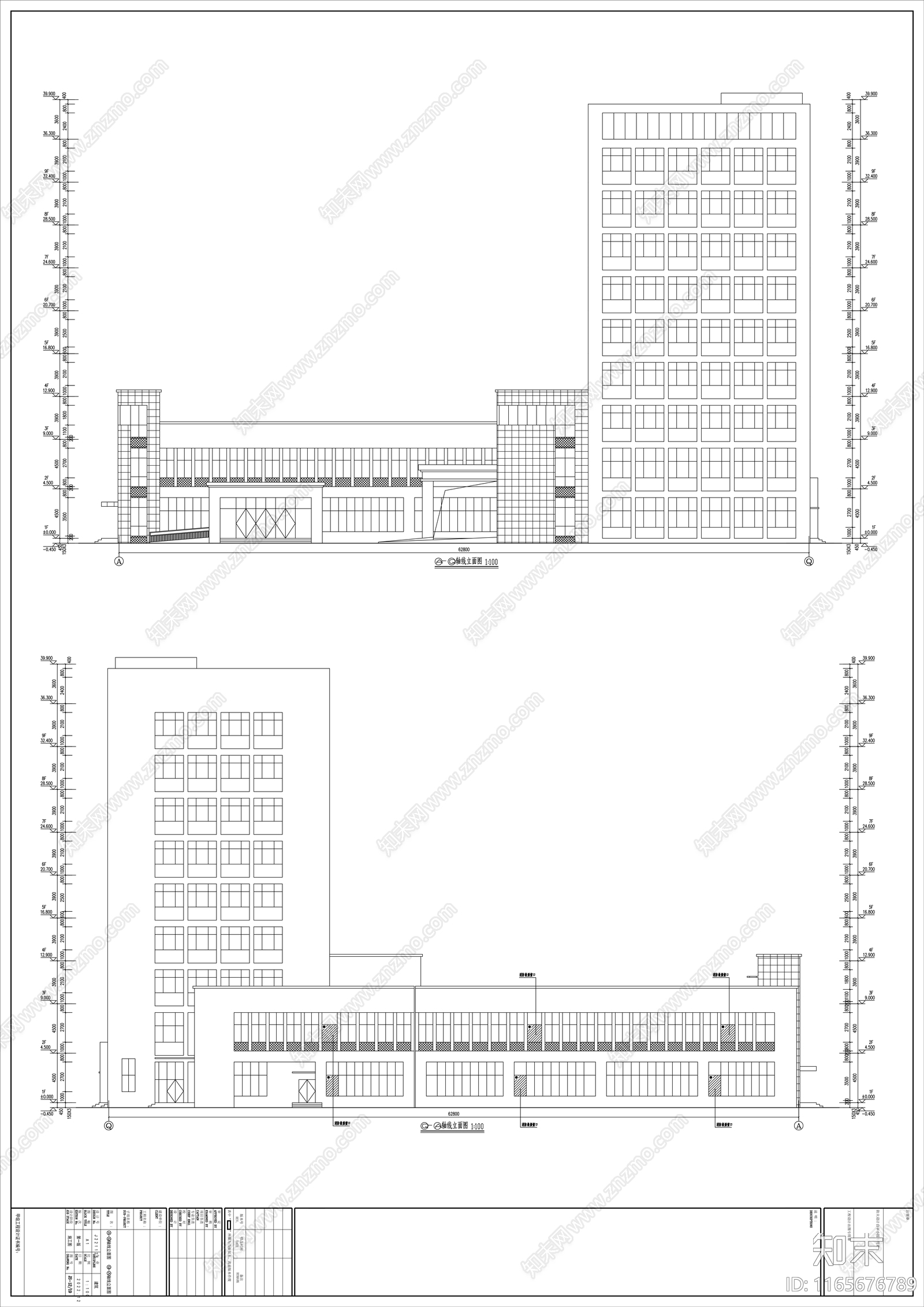 现代产业园建筑cad施工图下载【ID:1165676789】