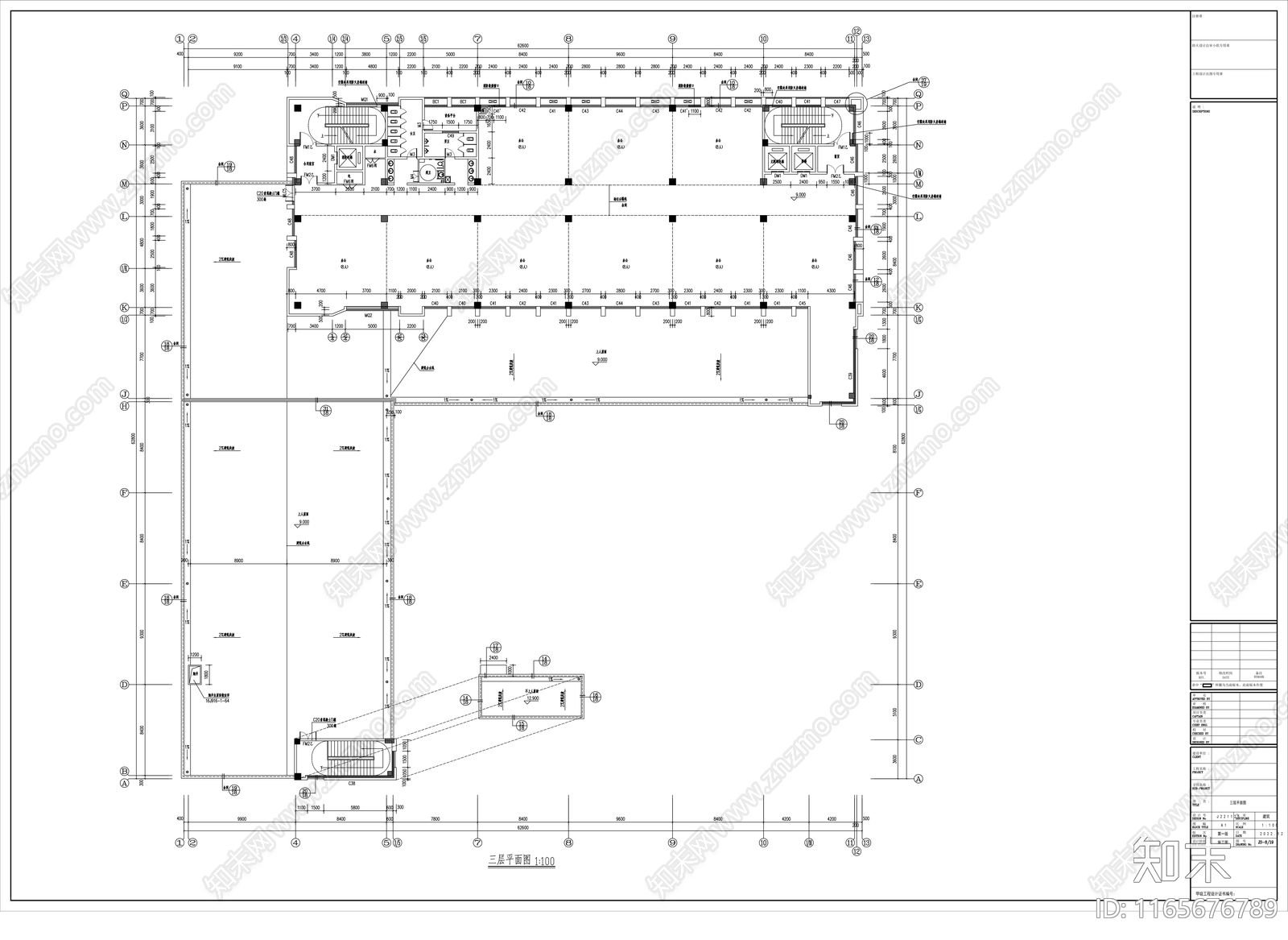 现代产业园建筑cad施工图下载【ID:1165676789】