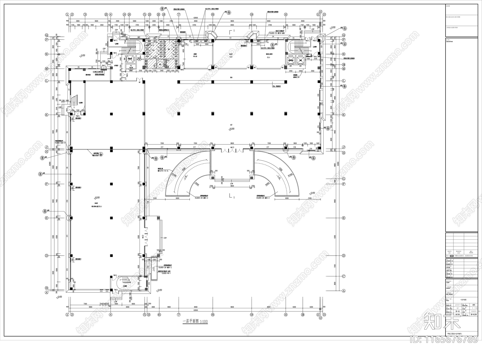 现代产业园建筑cad施工图下载【ID:1165676789】