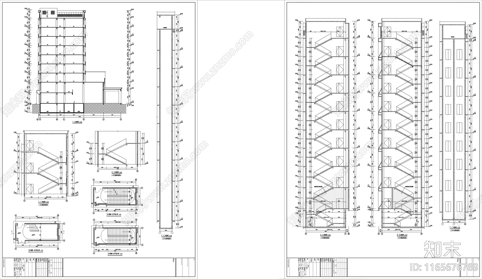 现代产业园建筑cad施工图下载【ID:1165676789】