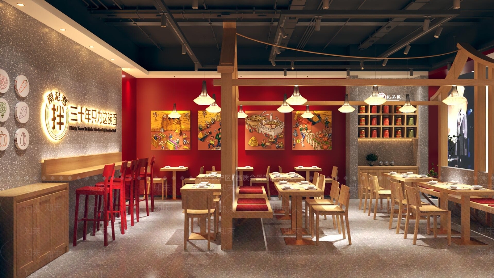 现代新中式中餐厅3D模型下载【ID:1165676931】
