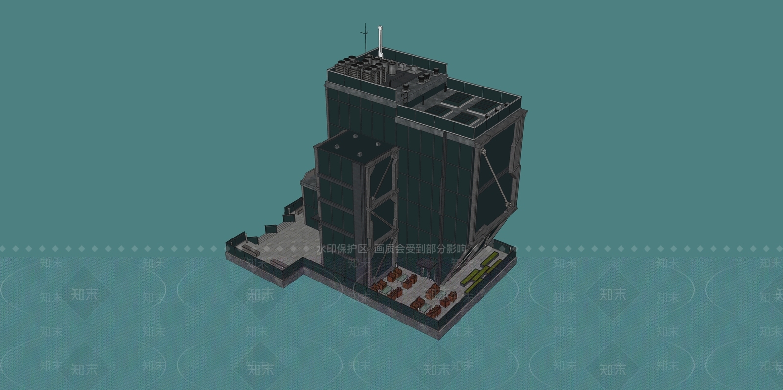 现代工业风格建筑SU模型下载【ID:1165691202】