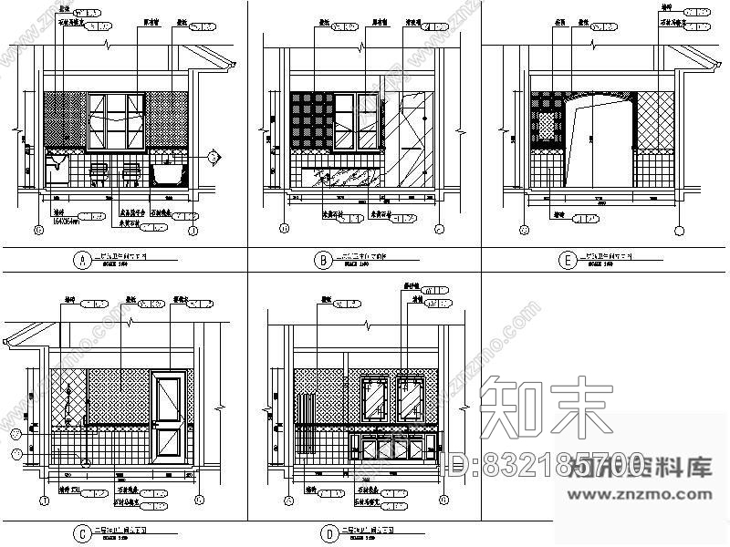 图块/节点售楼处卫生间立面图cad施工图下载【ID:832185700】