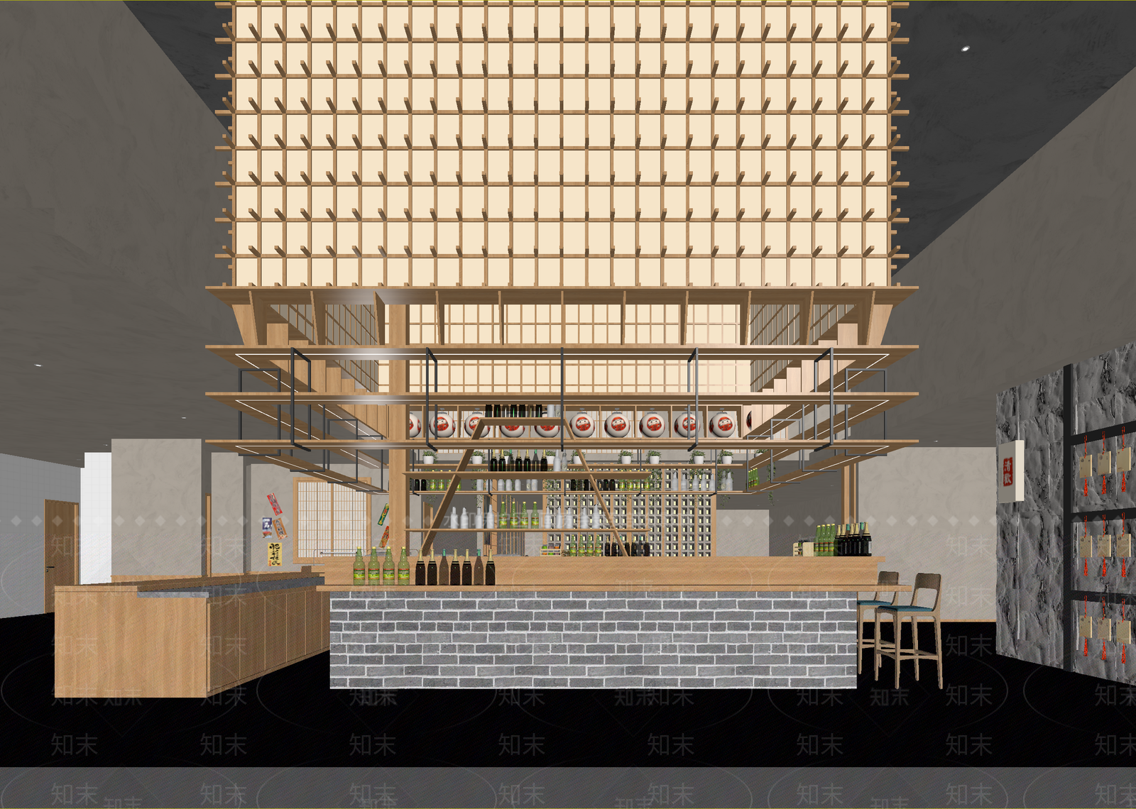 新中式酒吧3D模型下载【ID:1215165147】