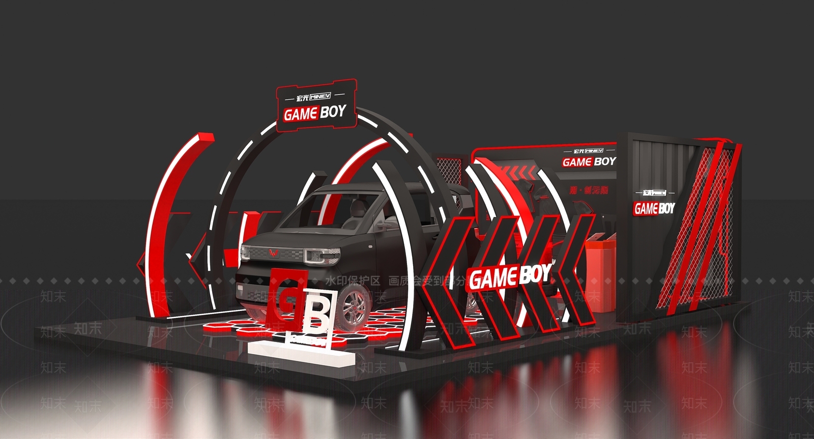 现代车类展厅3D模型下载【ID:1165707275】