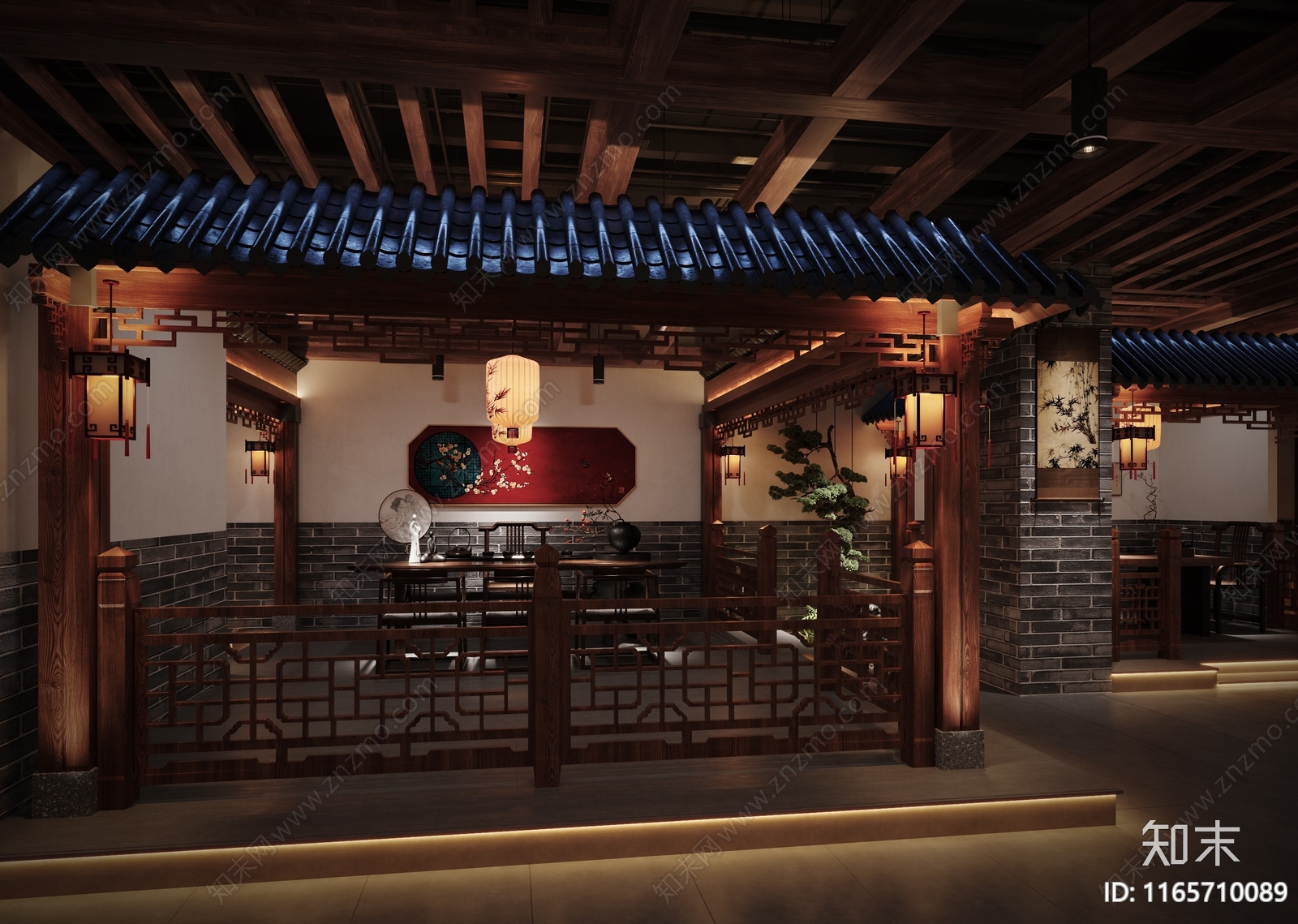 中式新中式火锅店3D模型下载【ID:1165710089】