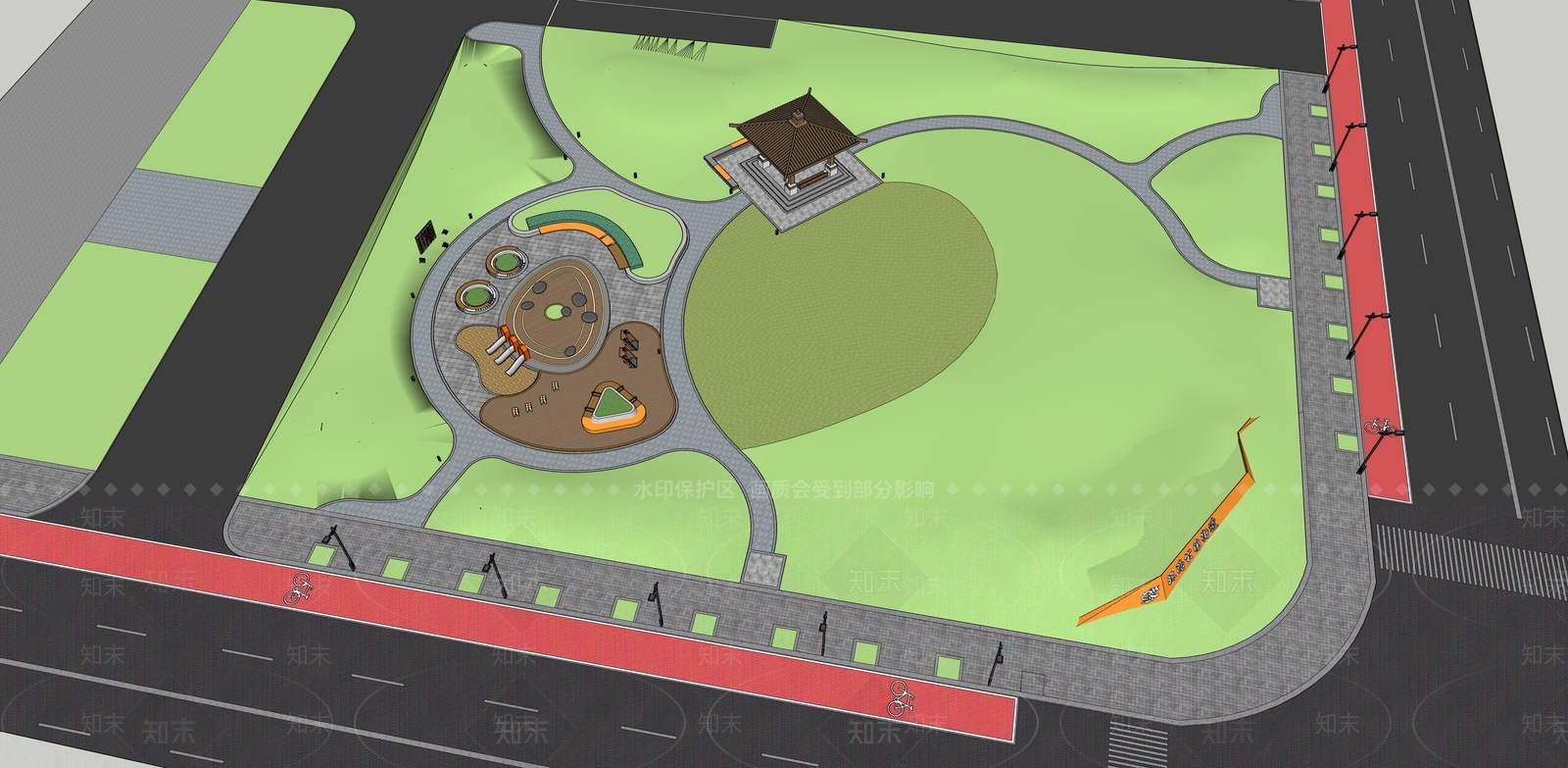 现代口袋公园SU模型下载【ID:1165712917】
