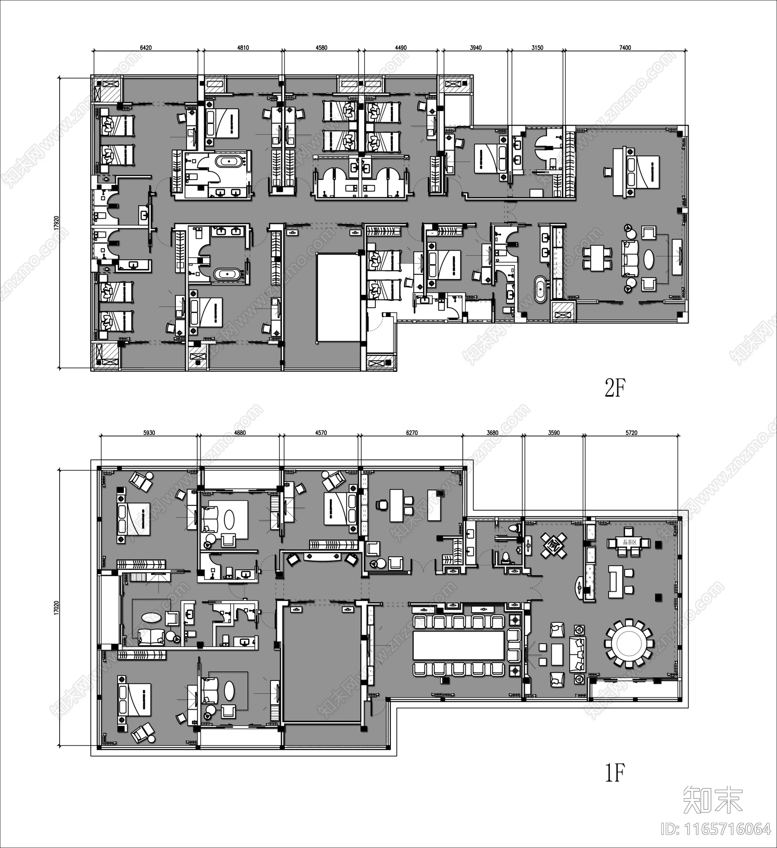 现代美式民宿cad施工图下载【ID:1165716064】