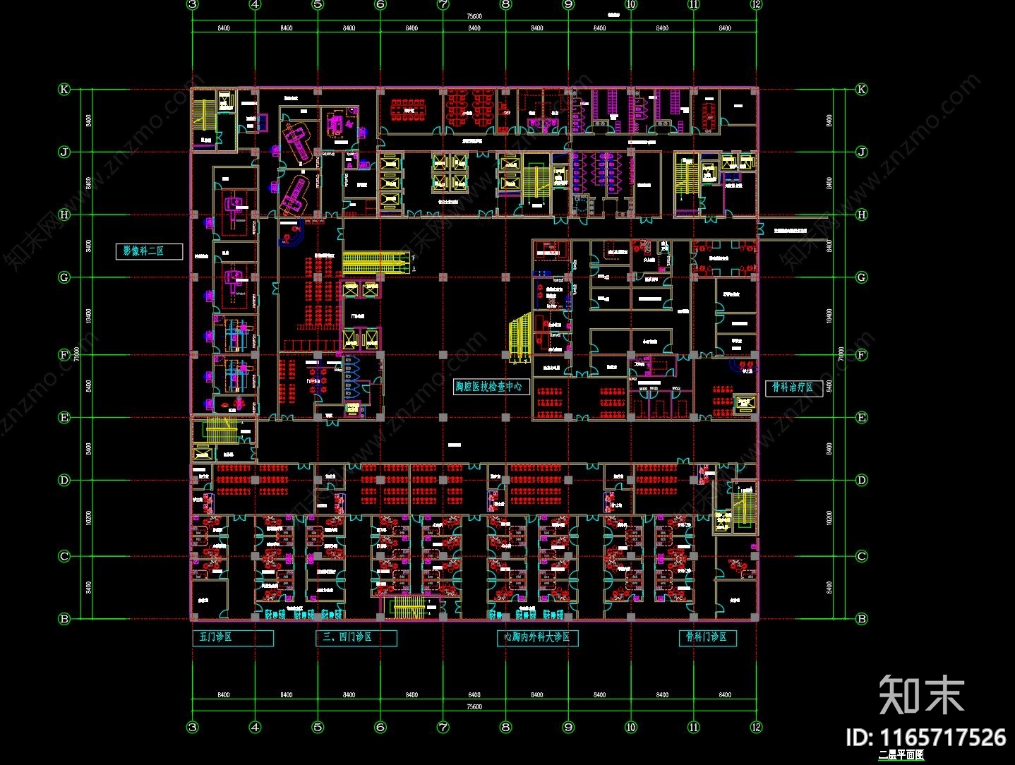 现代医院建筑cad施工图下载【ID:1165717526】