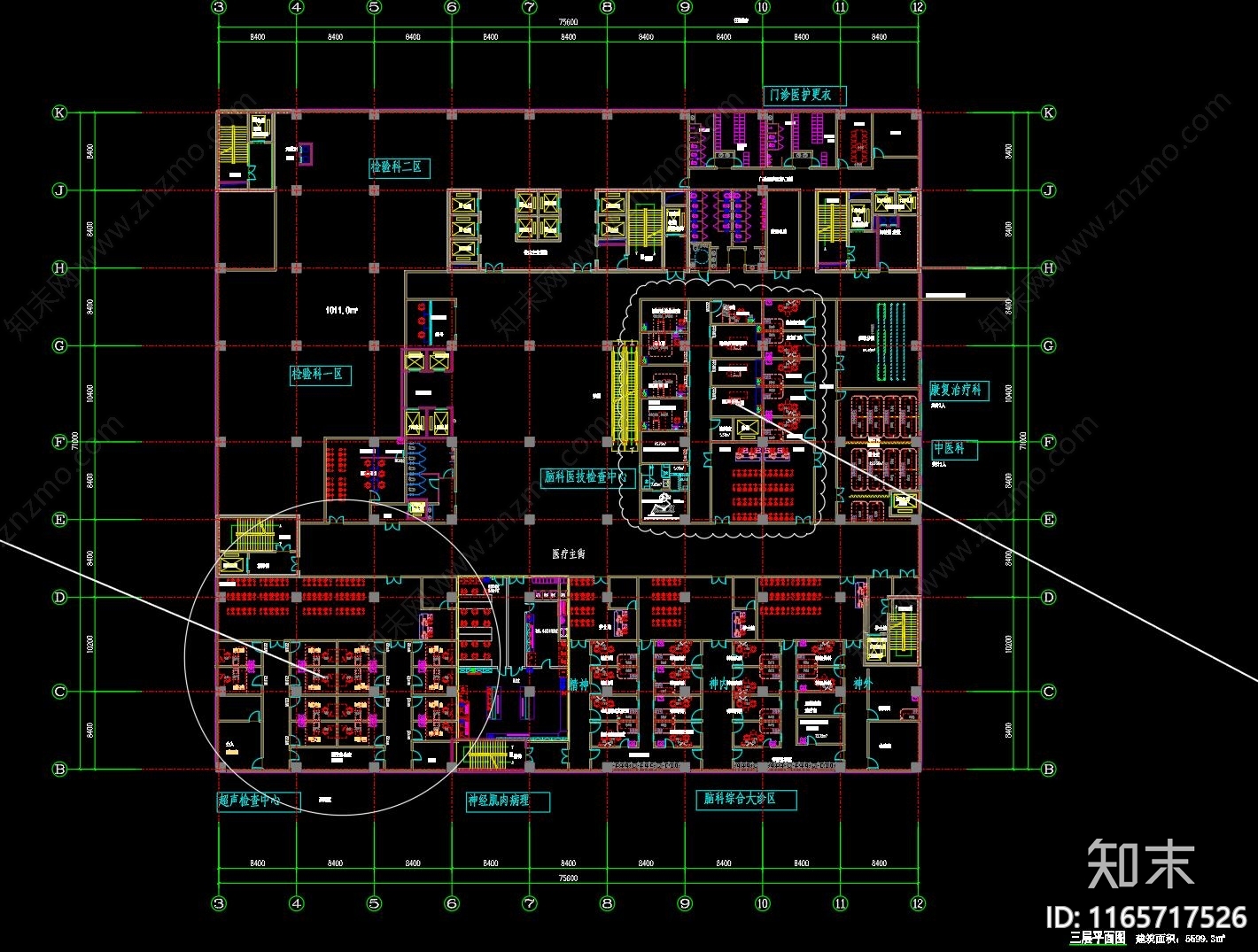 现代医院建筑cad施工图下载【ID:1165717526】