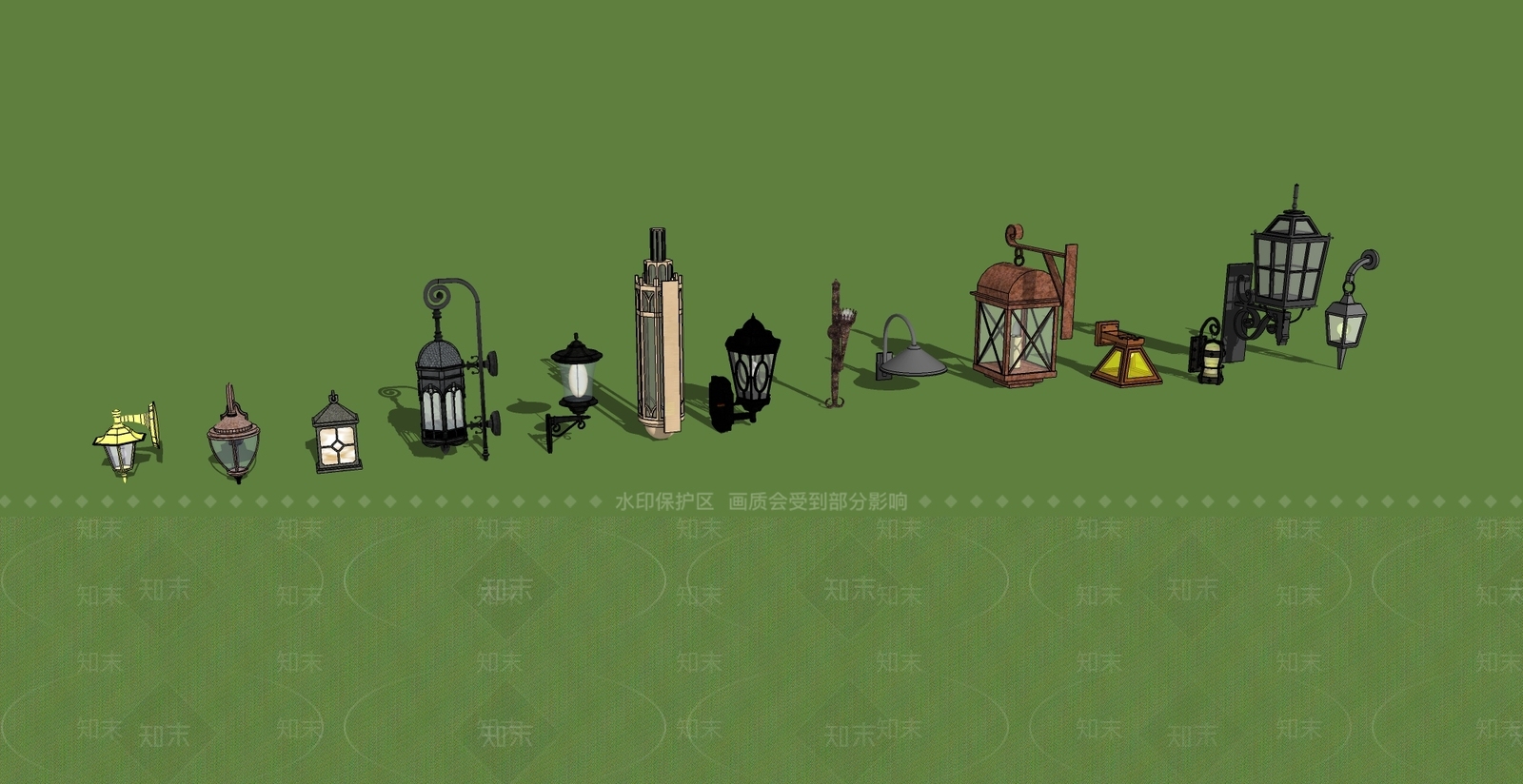 现代新中式灯具组合SU模型下载【ID:1165717901】