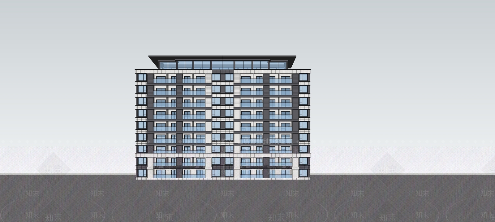 现代多层住宅SU模型下载【ID:1165729929】